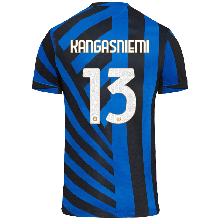 Enfant Maillot Ilari Kangasniemi #13 Bleu Noir Tenues Domicile 2024/25 T-Shirt Belgique