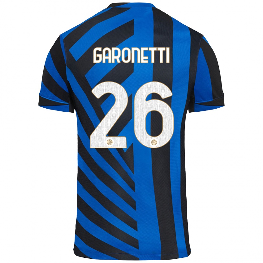 Enfant Maillot Gabriele Garonetti #26 Bleu Noir Tenues Domicile 2024/25 T-Shirt Belgique