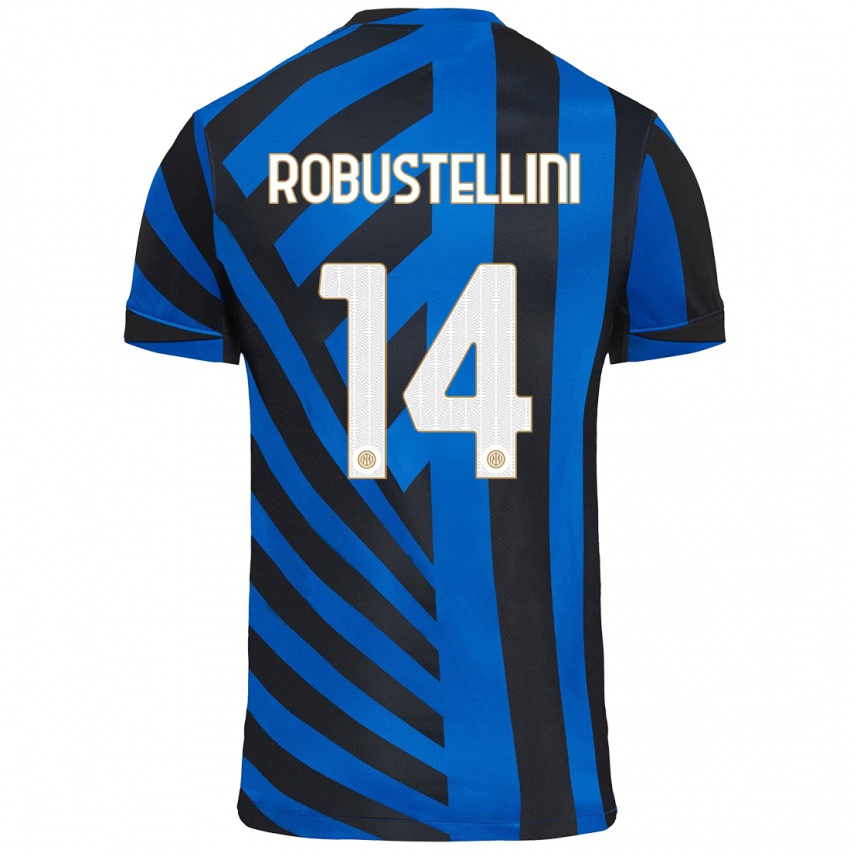 Kinderen Chiara Robustellini #14 Blauw Zwart Thuisshirt Thuistenue 2024/25 T-Shirt België