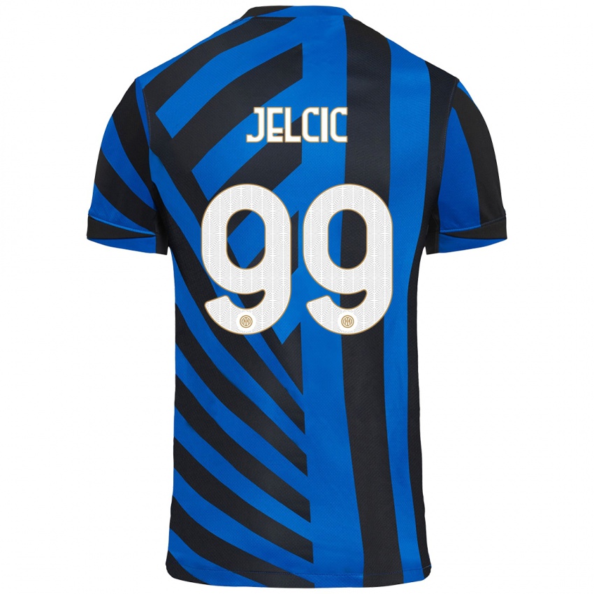 Enfant Maillot Maja Jelčić #99 Bleu Noir Tenues Domicile 2024/25 T-Shirt Belgique