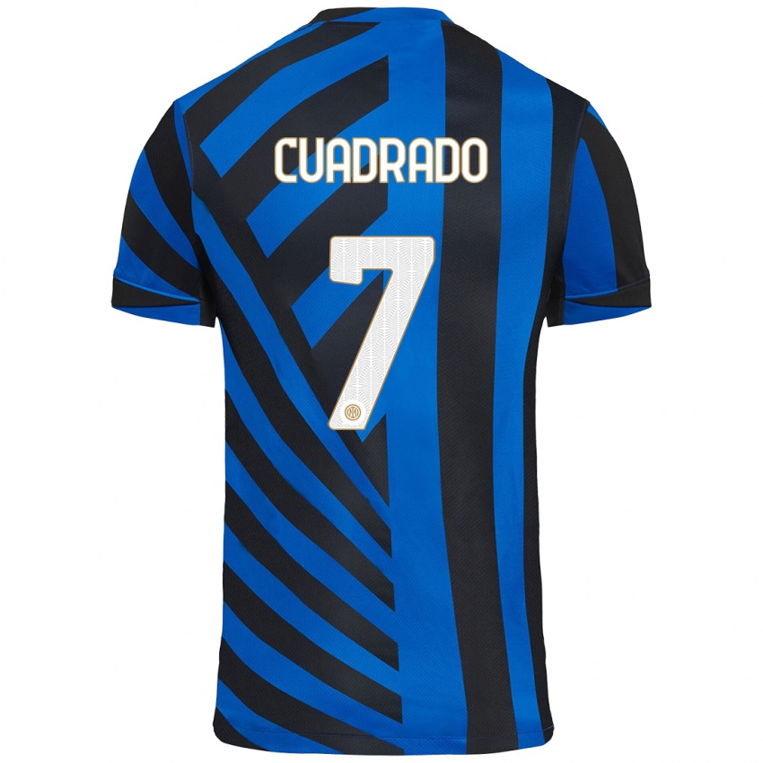 Enfant Maillot Juan Cuadrado #7 Bleu Noir Tenues Domicile 2024/25 T-Shirt Belgique