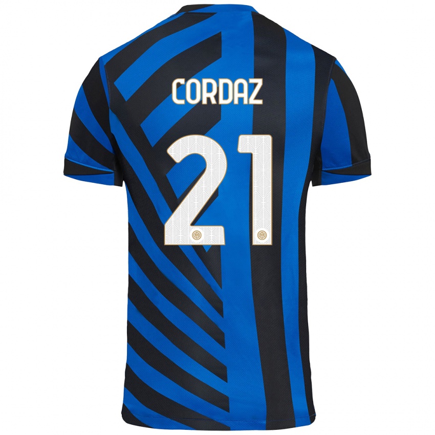 Kinderen Alex Cordaz #21 Blauw Zwart Thuisshirt Thuistenue 2024/25 T-Shirt België