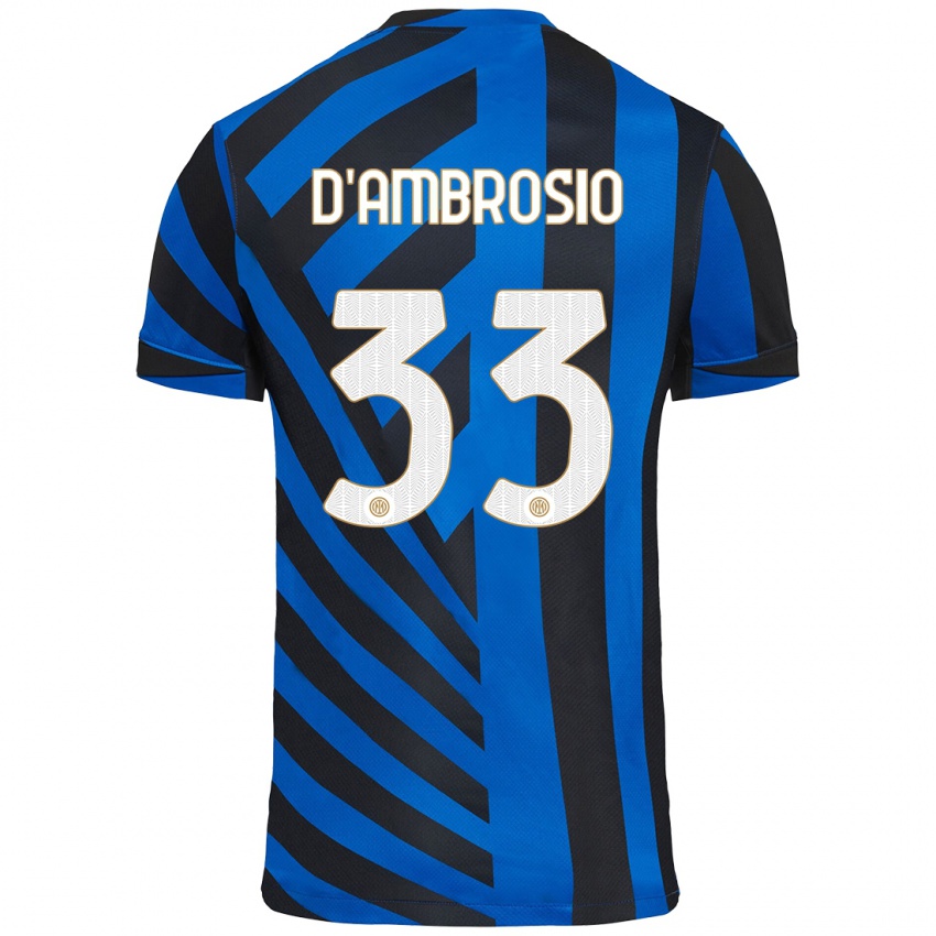 Enfant Maillot Danilo D'ambrosio #33 Bleu Noir Tenues Domicile 2024/25 T-Shirt Belgique