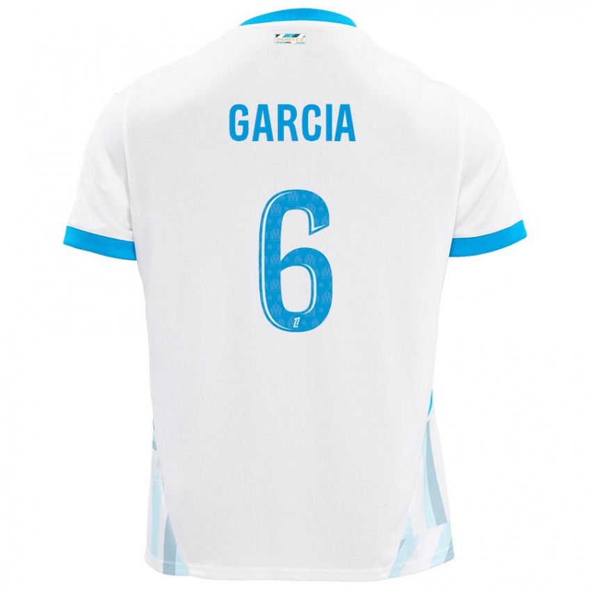 Enfant Maillot Ulisses Garcia #6 Blanc Bleu Ciel Tenues Domicile 2024/25 T-Shirt Belgique