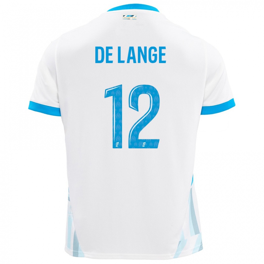 Enfant Maillot Jeffrey De Lange #12 Blanc Bleu Ciel Tenues Domicile 2024/25 T-Shirt Belgique