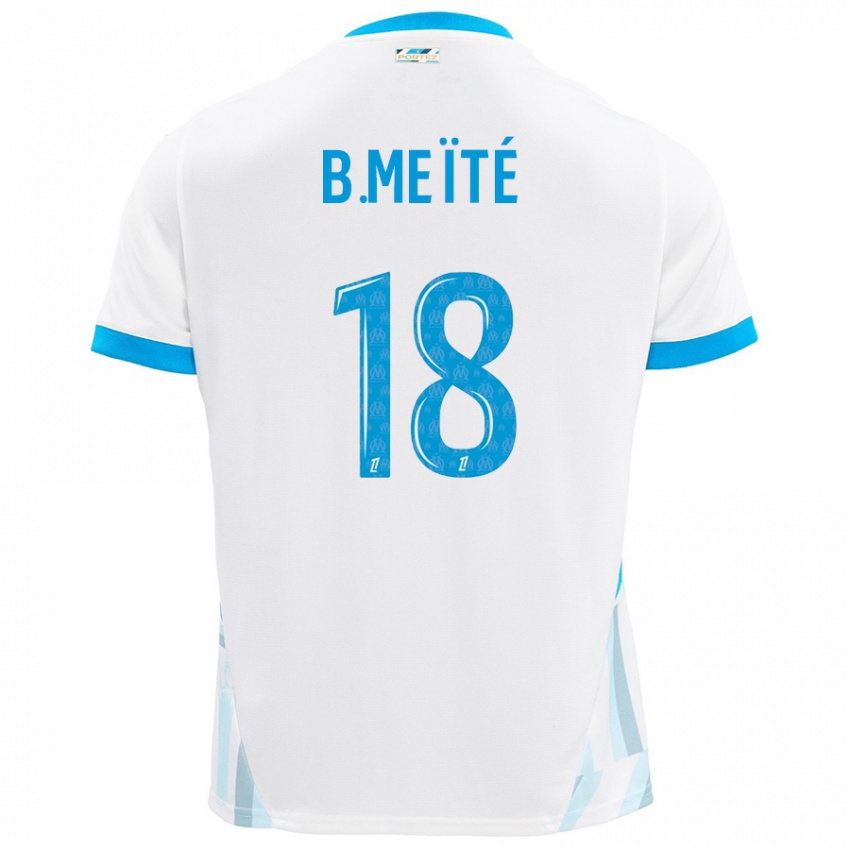 Enfant Maillot Bamo Meïté #18 Blanc Bleu Ciel Tenues Domicile 2024/25 T-Shirt Belgique