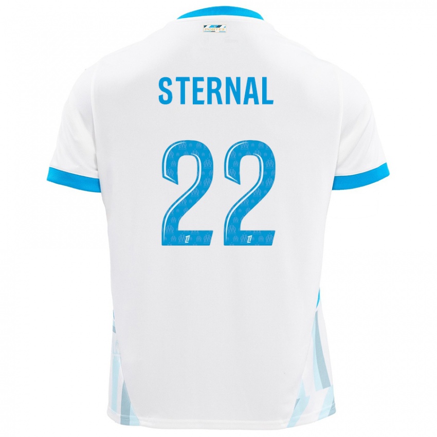 Enfant Maillot Enzo Sternal #22 Blanc Bleu Ciel Tenues Domicile 2024/25 T-Shirt Belgique