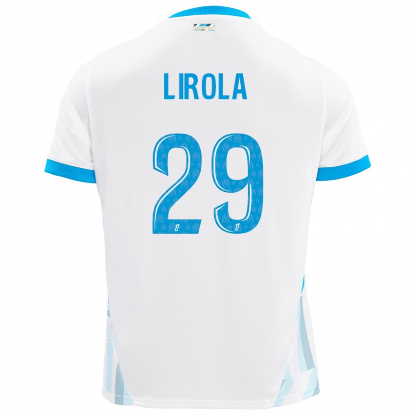 Kinderen Pol Lirola #29 Wit Hemelsblauw Thuisshirt Thuistenue 2024/25 T-Shirt België