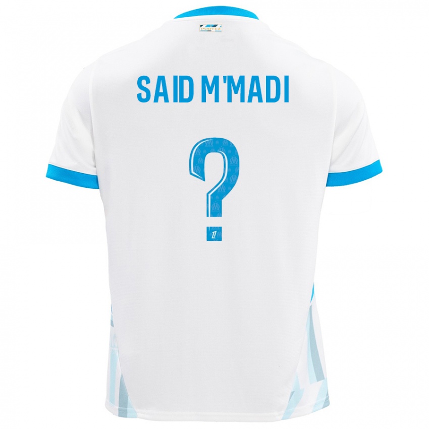 Enfant Maillot Yakine Said M'madi #0 Blanc Bleu Ciel Tenues Domicile 2024/25 T-Shirt Belgique