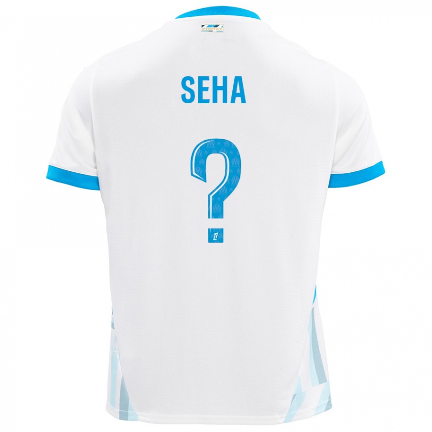 Enfant Maillot Sayha Seha #0 Blanc Bleu Ciel Tenues Domicile 2024/25 T-Shirt Belgique