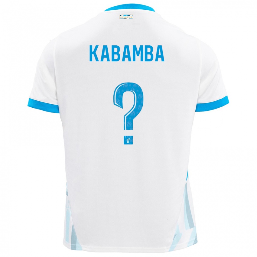 Enfant Maillot Alexis Kabamba #0 Blanc Bleu Ciel Tenues Domicile 2024/25 T-Shirt Belgique