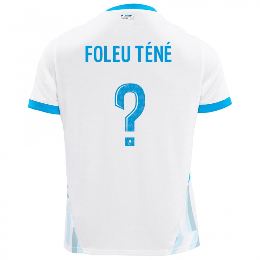 Enfant Maillot Krys Foleu Téné #0 Blanc Bleu Ciel Tenues Domicile 2024/25 T-Shirt Belgique