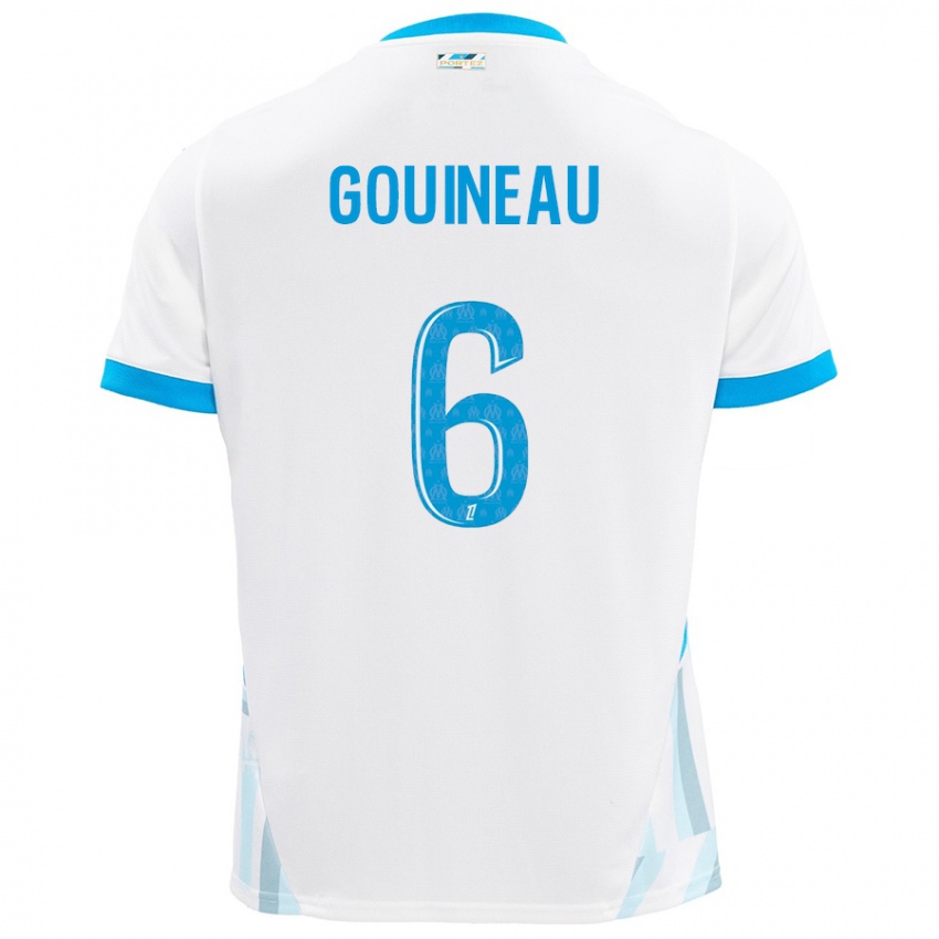 Enfant Maillot Coline Gouineau #6 Blanc Bleu Ciel Tenues Domicile 2024/25 T-Shirt Belgique