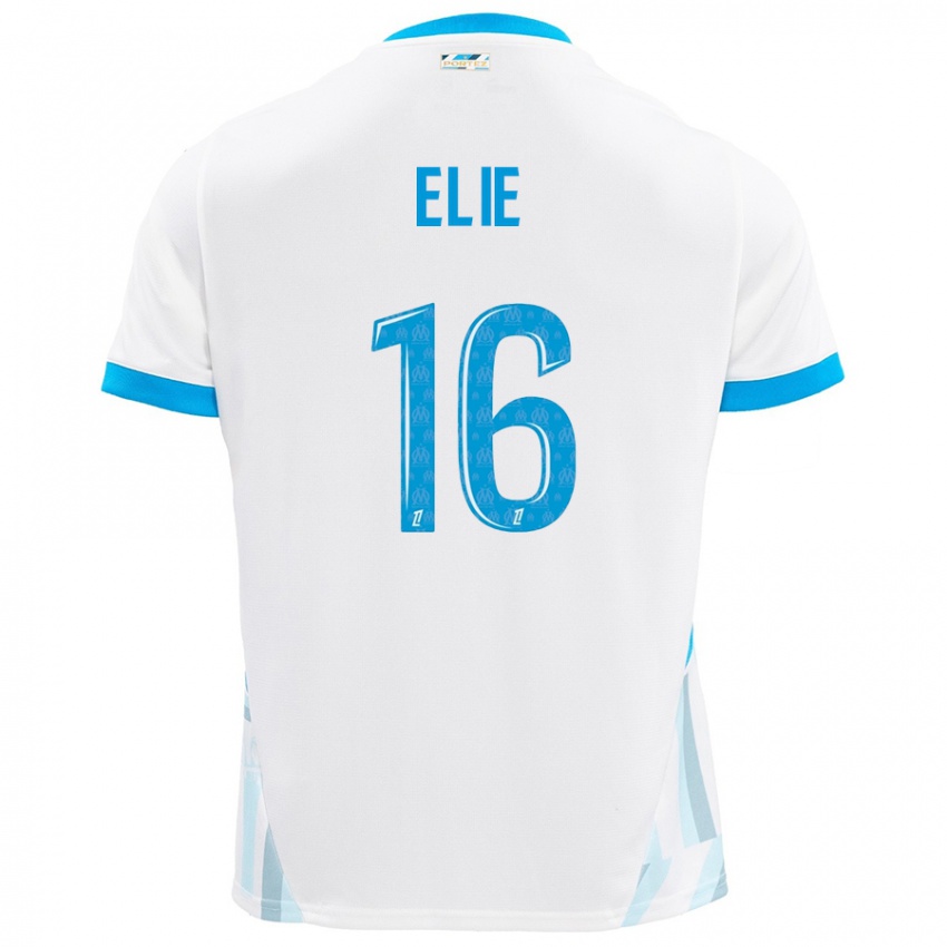 Enfant Maillot Anaïs Elie #16 Blanc Bleu Ciel Tenues Domicile 2024/25 T-Shirt Belgique