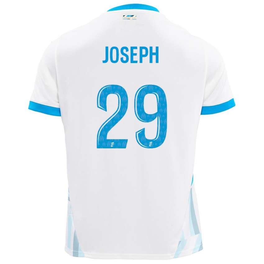 Enfant Maillot Darlina Joseph #29 Blanc Bleu Ciel Tenues Domicile 2024/25 T-Shirt Belgique