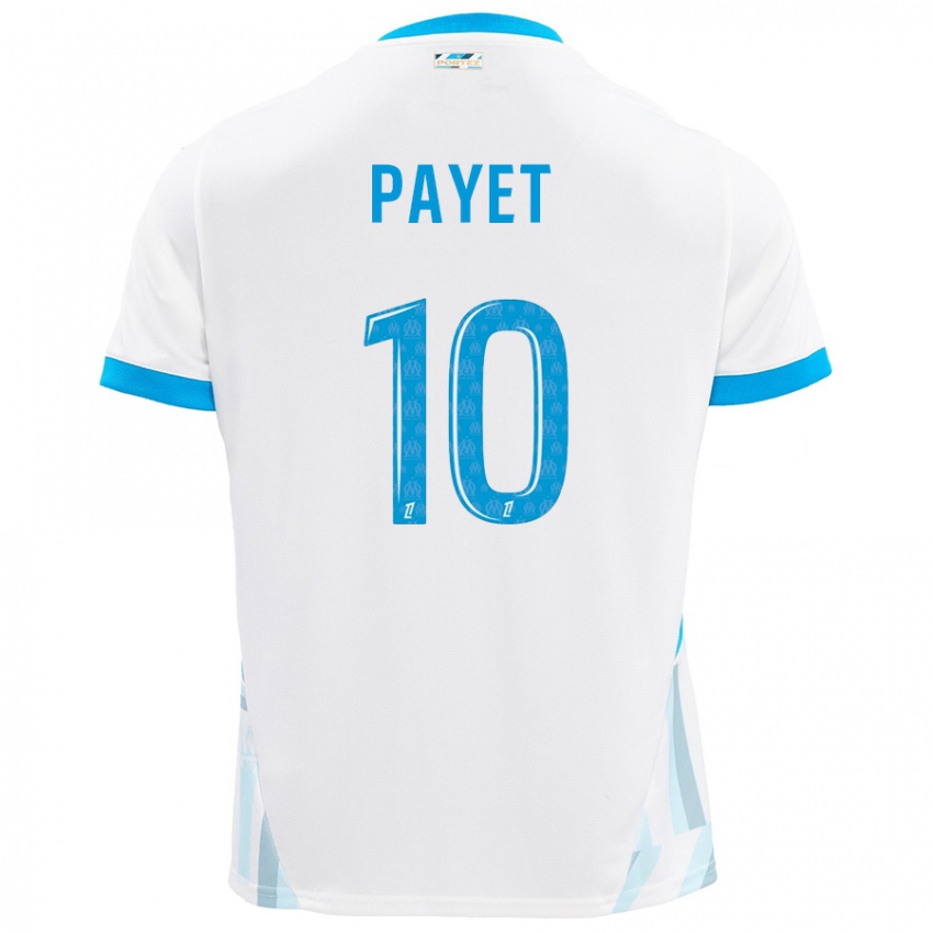 Kinderen Dimitri Payet #10 Wit Hemelsblauw Thuisshirt Thuistenue 2024/25 T-Shirt België