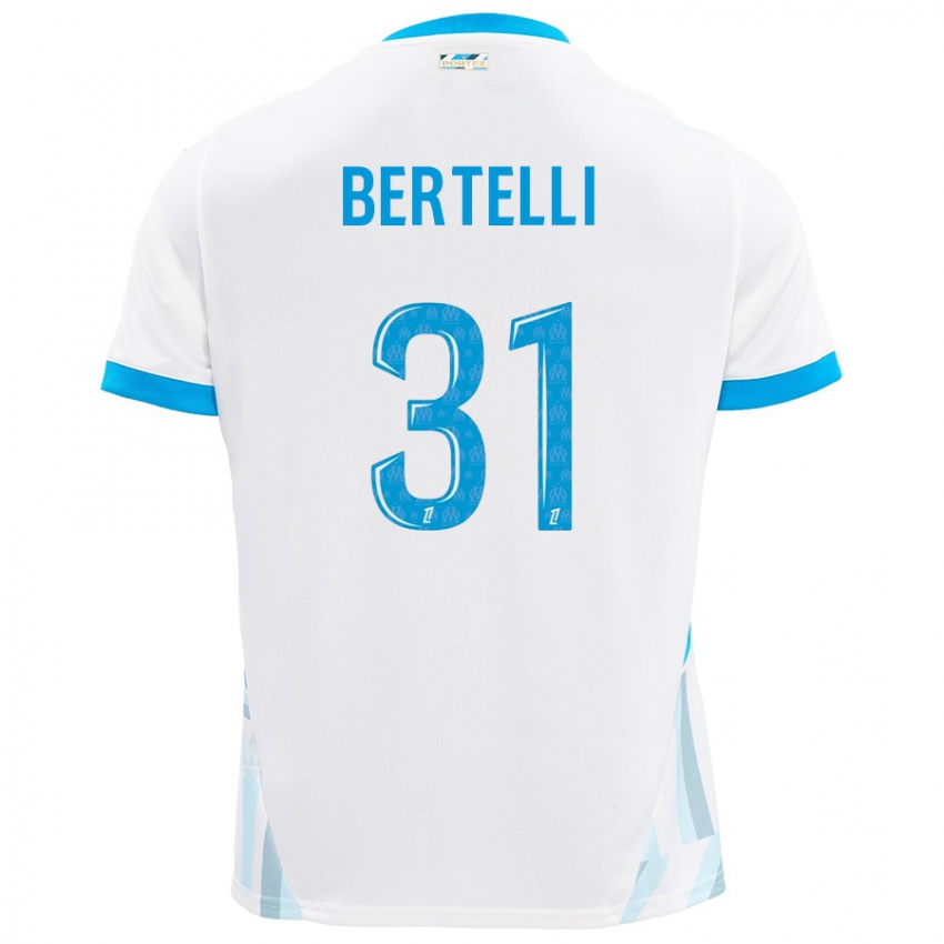 Kinderen Ugo Bertelli #31 Wit Hemelsblauw Thuisshirt Thuistenue 2024/25 T-Shirt België