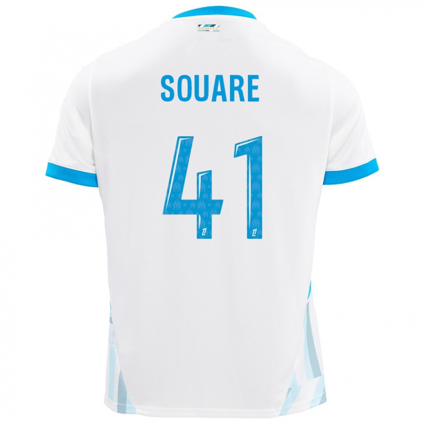 Kinderen Cheick Souare #41 Wit Hemelsblauw Thuisshirt Thuistenue 2024/25 T-Shirt België