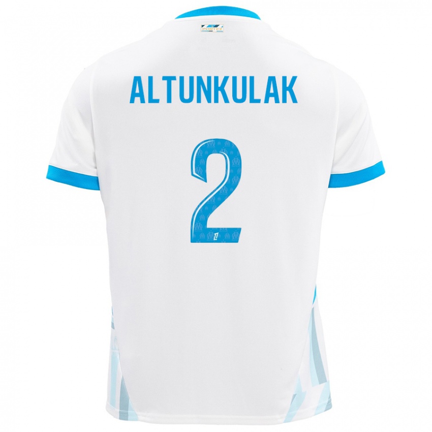 Enfant Maillot Selen Altunkulak #2 Blanc Bleu Ciel Tenues Domicile 2024/25 T-Shirt Belgique