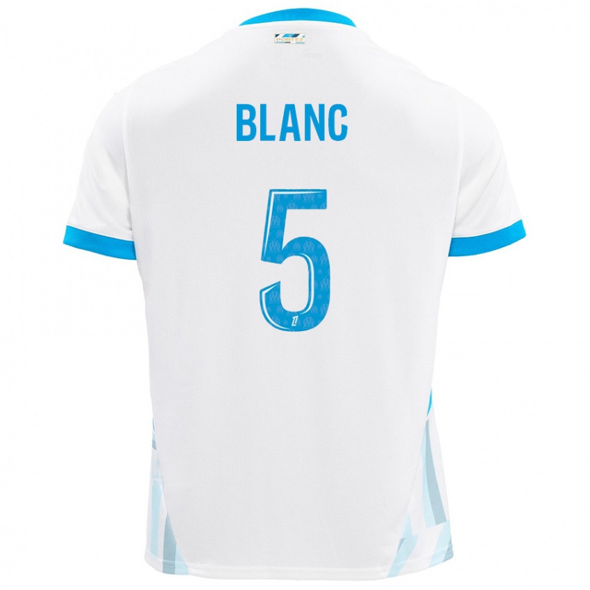 Kinderen Amandine Blanc #5 Wit Hemelsblauw Thuisshirt Thuistenue 2024/25 T-Shirt België