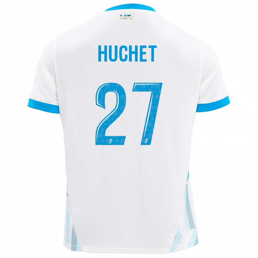 Kinderen Sarah Huchet #27 Wit Hemelsblauw Thuisshirt Thuistenue 2024/25 T-Shirt België