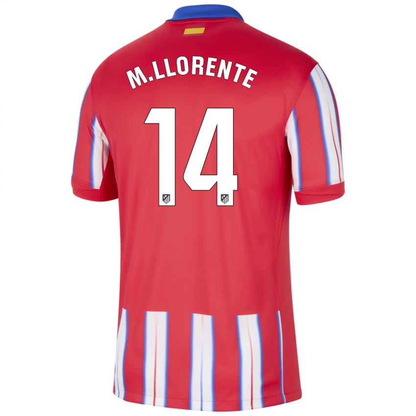 Kinderen Marcos Llorente #14 Rood Wit Blauw Thuisshirt Thuistenue 2024/25 T-Shirt België