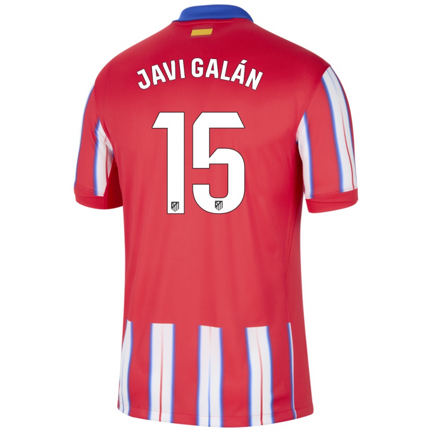 Kinder Javi Galán #15 Rot Weiß Blau Heimtrikot Trikot 2024/25 T-Shirt Belgien