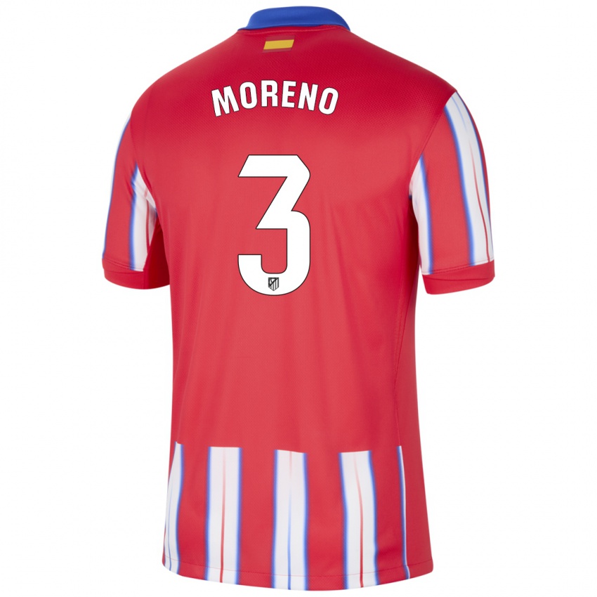 Kinderen Marco Moreno #3 Rood Wit Blauw Thuisshirt Thuistenue 2024/25 T-Shirt België