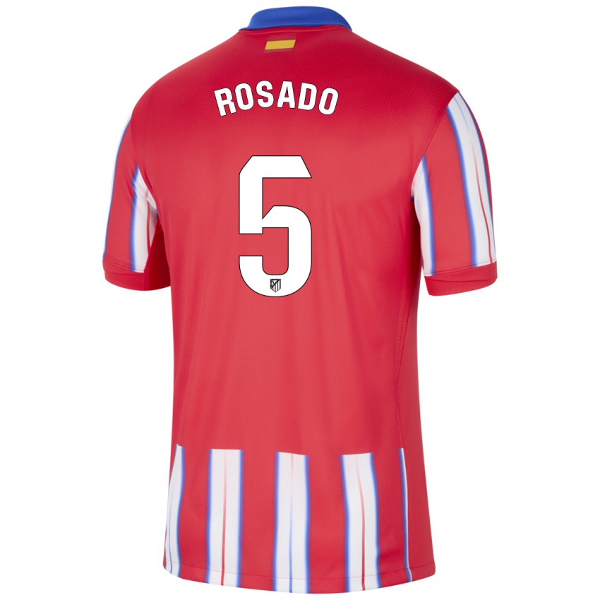 Kinder Diego Rosado #5 Rot Weiß Blau Heimtrikot Trikot 2024/25 T-Shirt Belgien