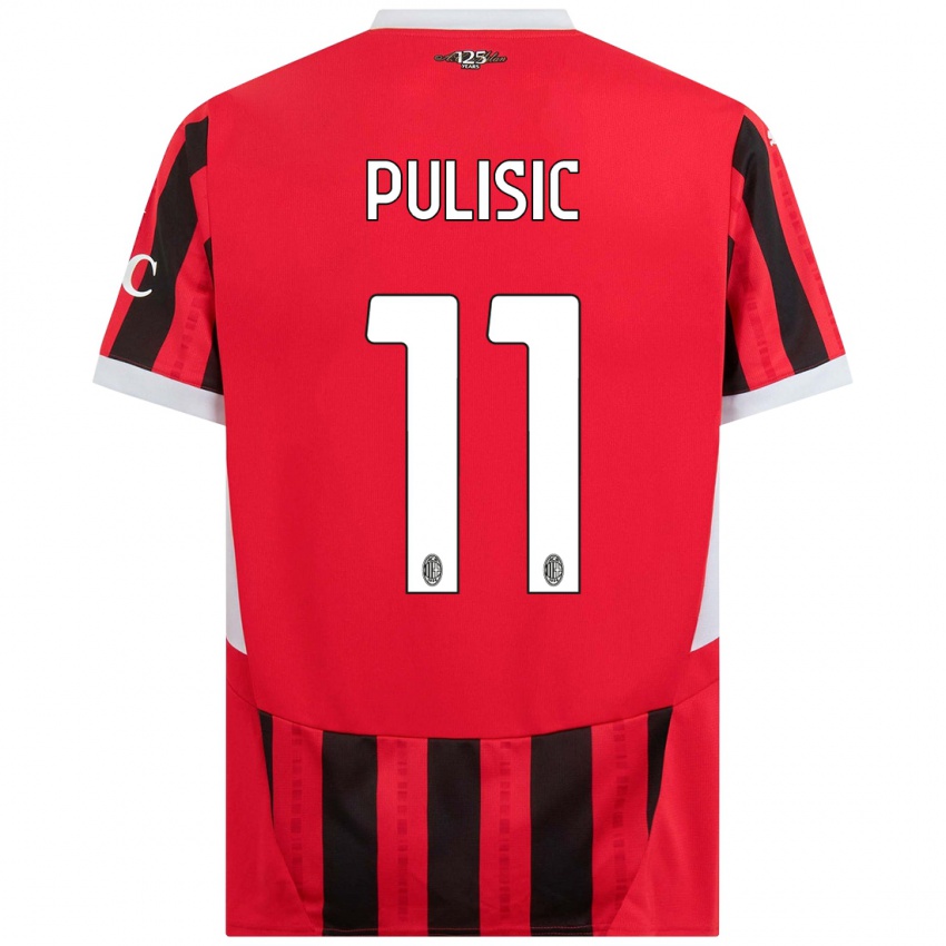 Kinderen Christian Pulisic #11 Rood Zwart Thuisshirt Thuistenue 2024/25 T-Shirt België