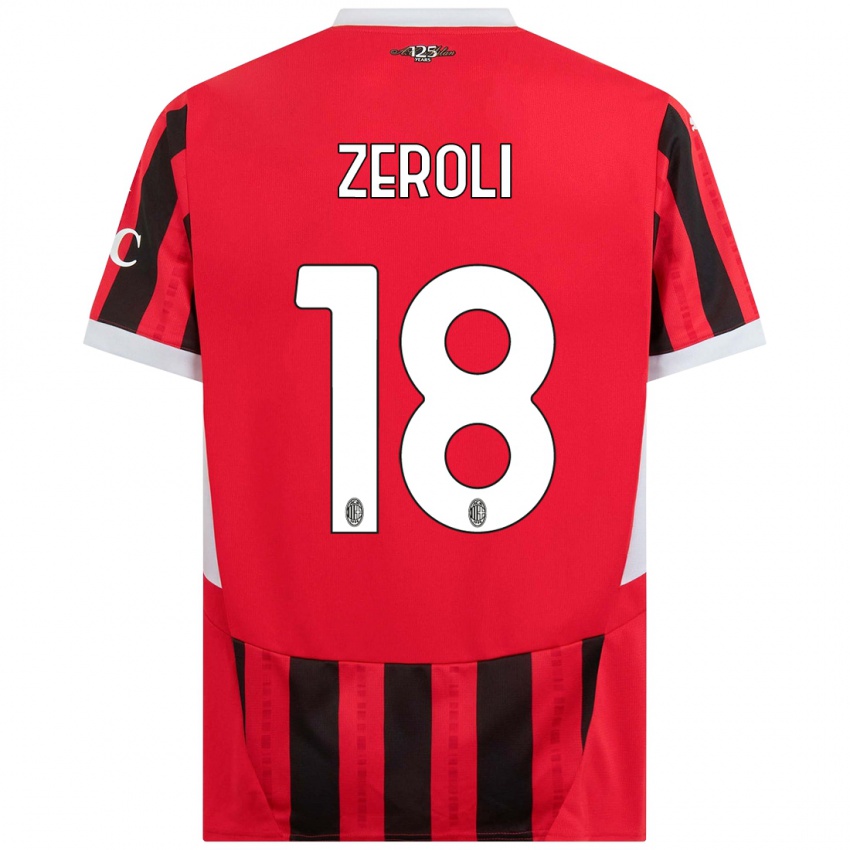 Kinderen Kevin Zeroli #18 Rood Zwart Thuisshirt Thuistenue 2024/25 T-Shirt België