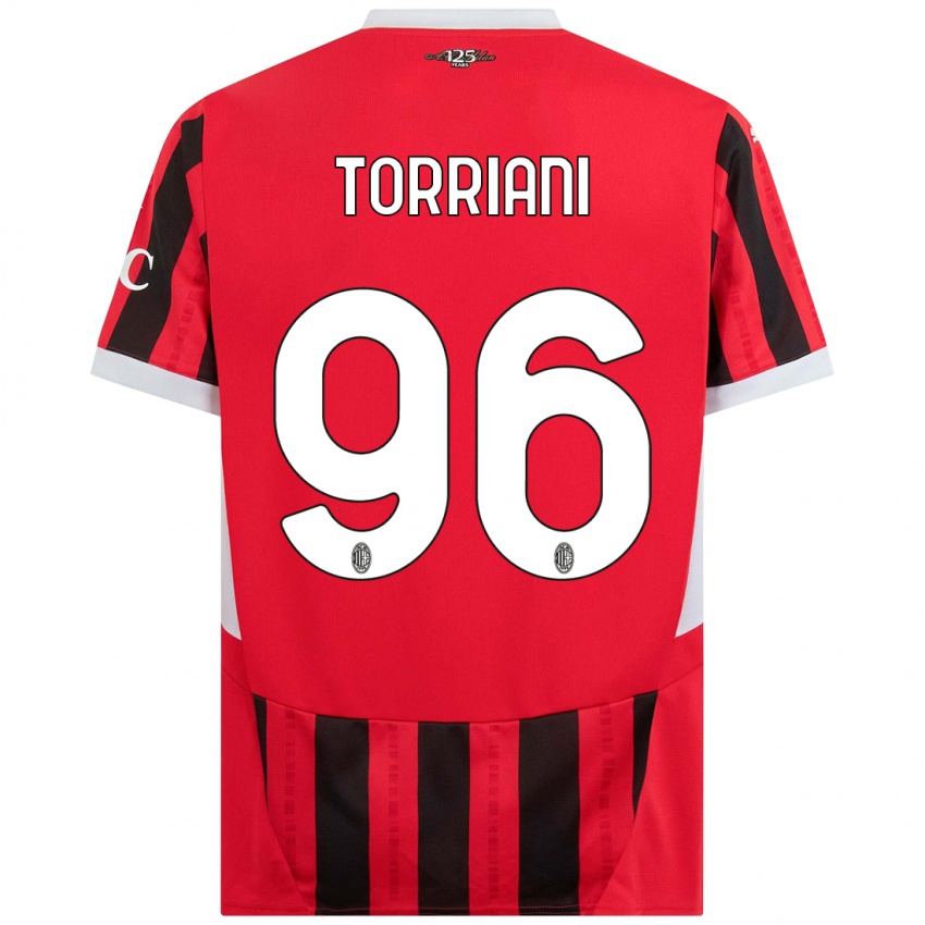 Kinderen Lorenzo Torriani #96 Rood Zwart Thuisshirt Thuistenue 2024/25 T-Shirt België