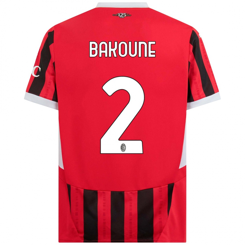 Kinderen Adam Bakoune #2 Rood Zwart Thuisshirt Thuistenue 2024/25 T-Shirt België