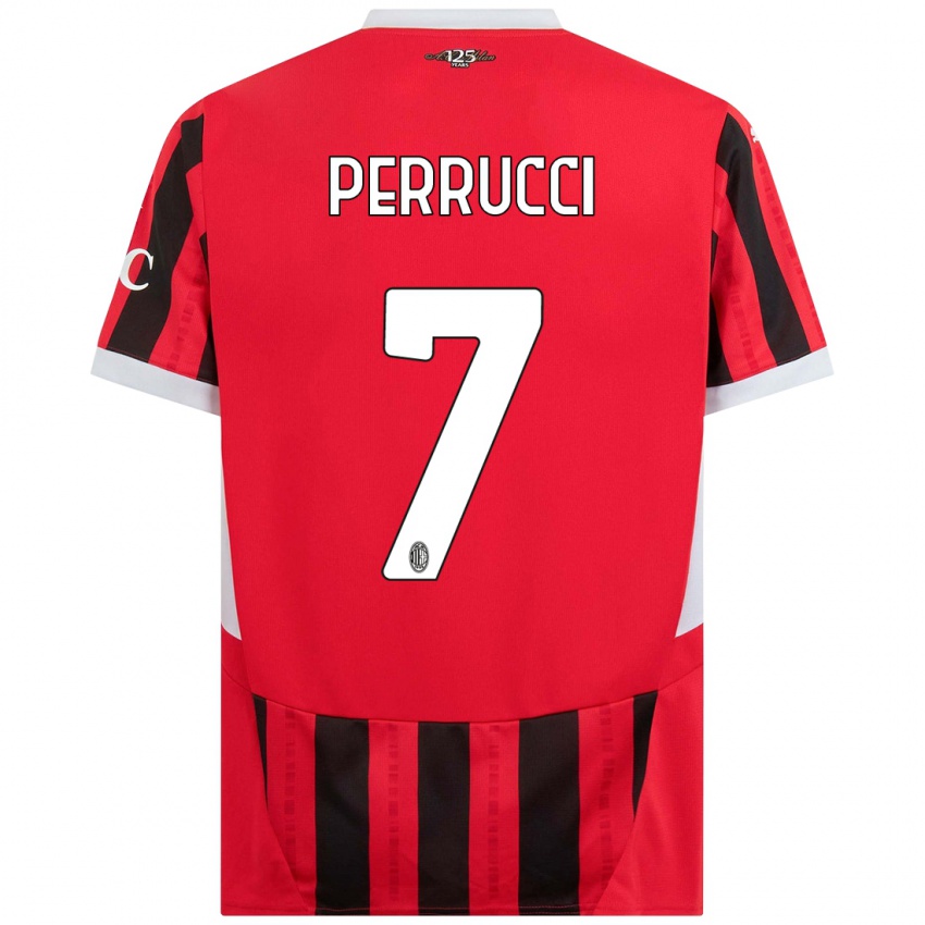 Kinderen Vincenzo Perrucci #7 Rood Zwart Thuisshirt Thuistenue 2024/25 T-Shirt België