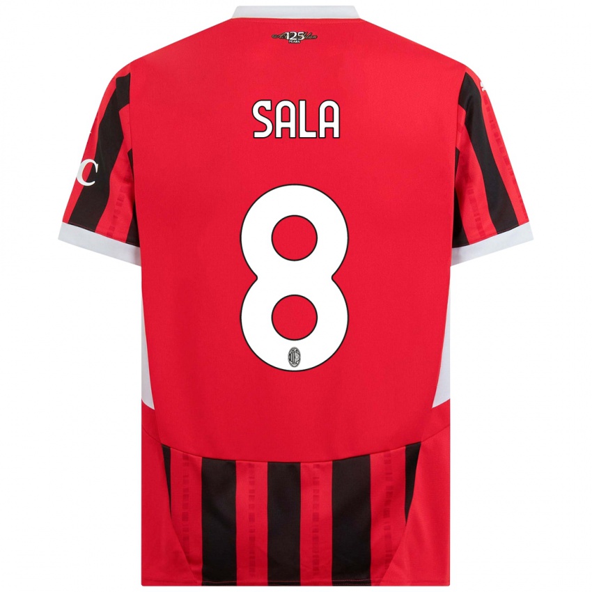 Kinderen Emanuele Sala #8 Rood Zwart Thuisshirt Thuistenue 2024/25 T-Shirt België