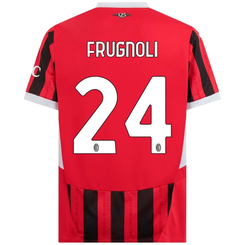 Kinderen Leonardo Frugnoli #24 Rood Zwart Thuisshirt Thuistenue 2024/25 T-Shirt België