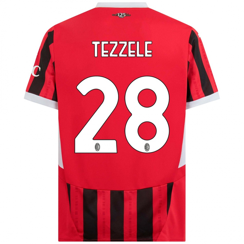 Kinderen Matteo Tezzele #28 Rood Zwart Thuisshirt Thuistenue 2024/25 T-Shirt België