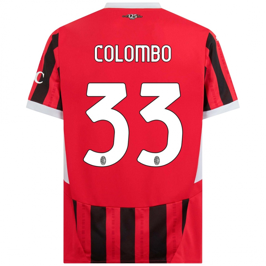 Kinderen Federico Colombo #33 Rood Zwart Thuisshirt Thuistenue 2024/25 T-Shirt België