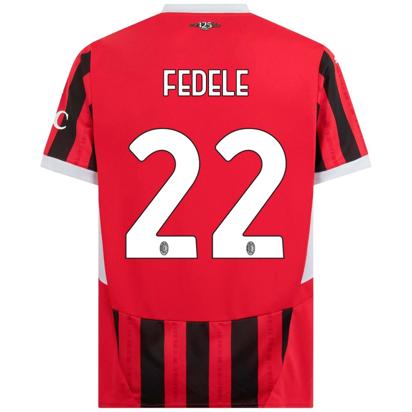 Kinderen Noemi Fedele #22 Rood Zwart Thuisshirt Thuistenue 2024/25 T-Shirt België