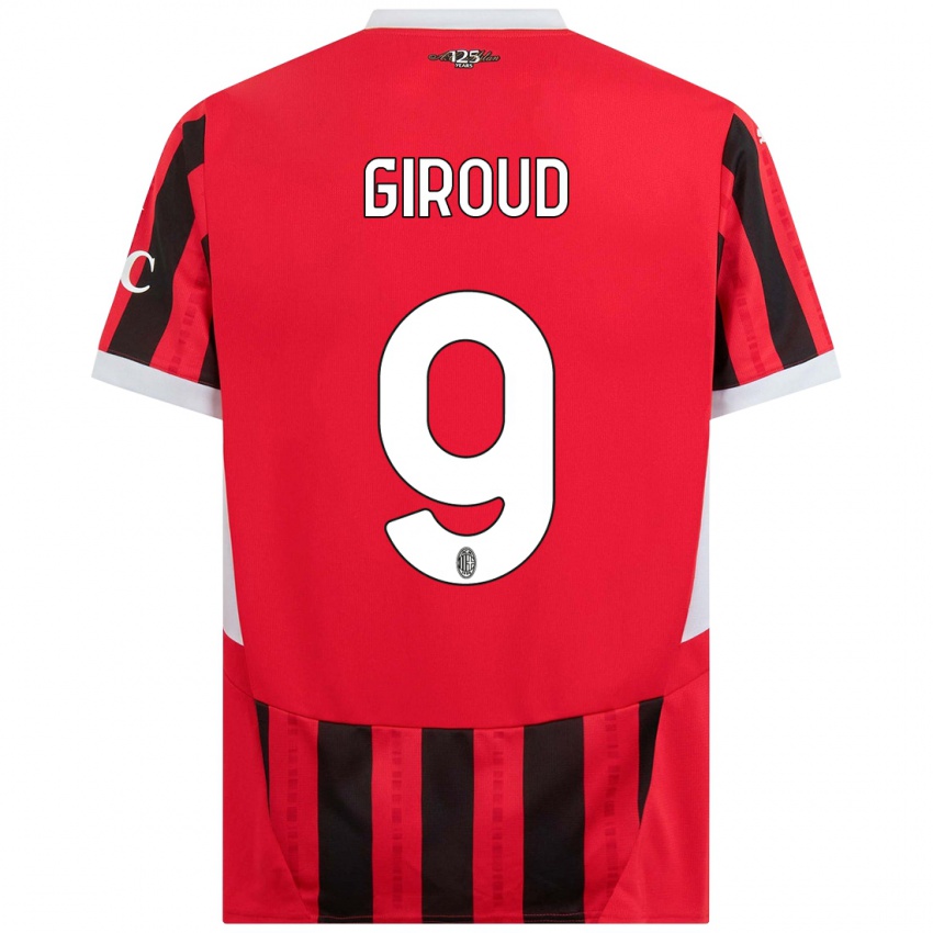 Kinderen Olivier Giroud #9 Rood Zwart Thuisshirt Thuistenue 2024/25 T-Shirt België