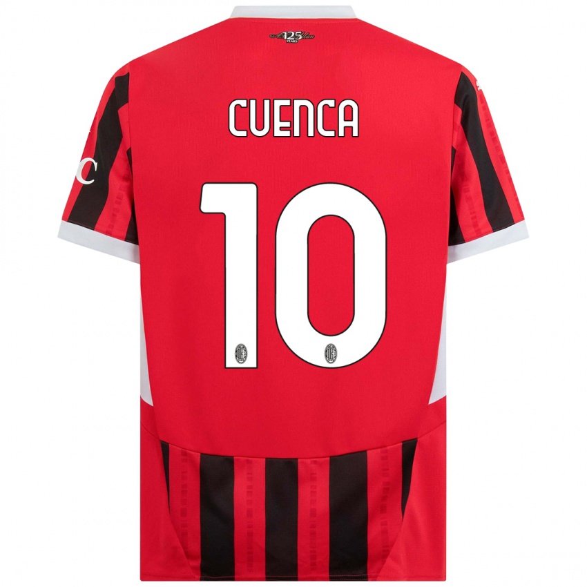 Kinderen Hugo Cuenca #10 Rood Zwart Thuisshirt Thuistenue 2024/25 T-Shirt België