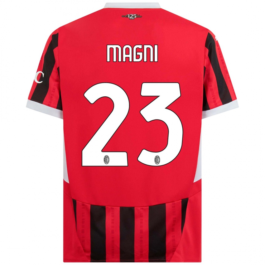 Kinderen Vittorio Magni #23 Rood Zwart Thuisshirt Thuistenue 2024/25 T-Shirt België