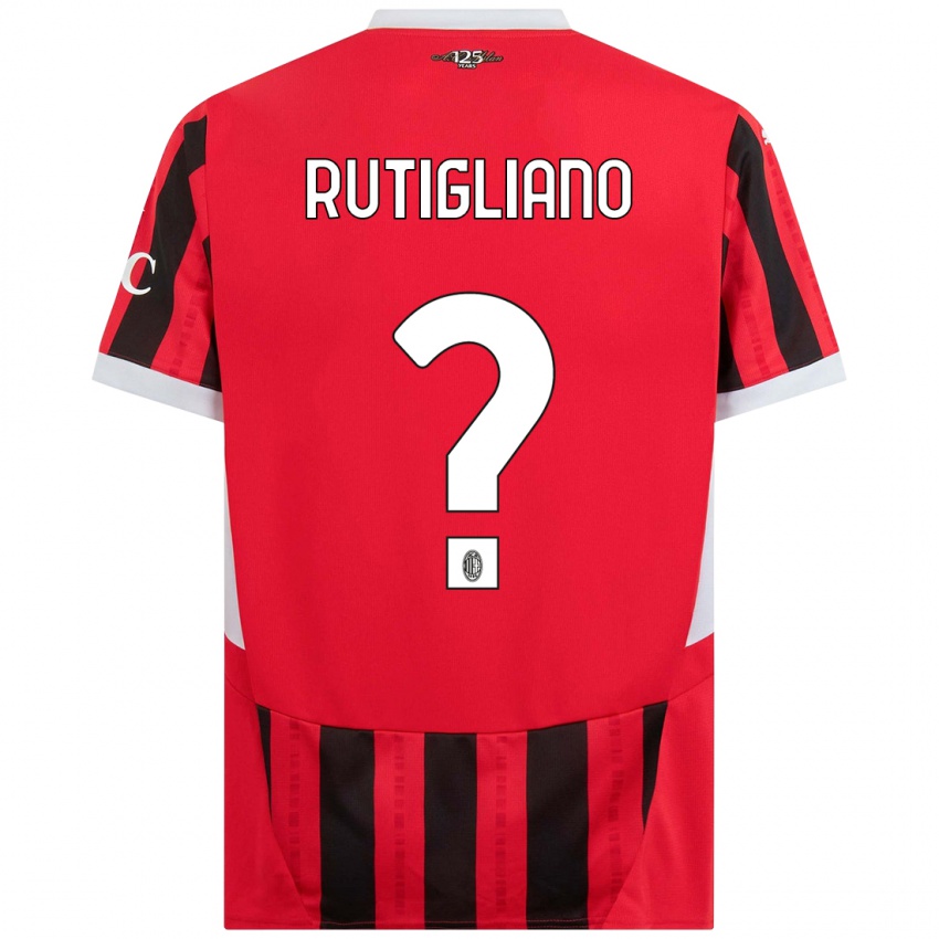 Kinderen Samuele Rutigliano #0 Rood Zwart Thuisshirt Thuistenue 2024/25 T-Shirt België