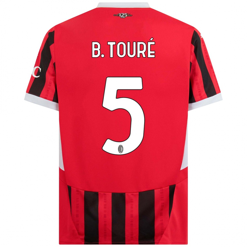 Kinderen Fode Ballo-Toure #5 Rood Zwart Thuisshirt Thuistenue 2024/25 T-Shirt België