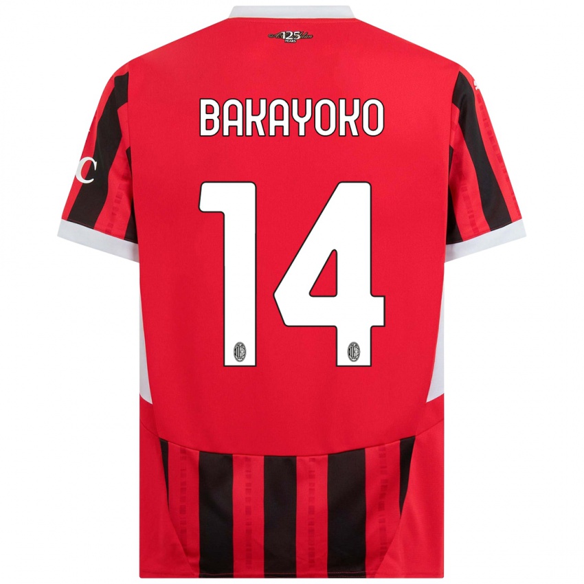 Kinderen Tiemoue Bakayoko #14 Rood Zwart Thuisshirt Thuistenue 2024/25 T-Shirt België