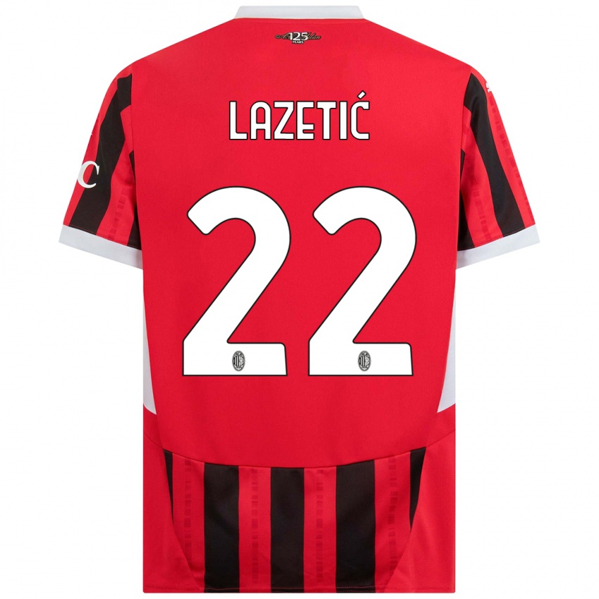 Kinderen Marko Lazetic #22 Rood Zwart Thuisshirt Thuistenue 2024/25 T-Shirt België