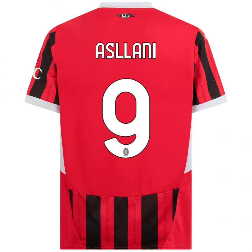 Kinder Kosovare Asllani #9 Rot Schwarz Heimtrikot Trikot 2024/25 T-Shirt Belgien