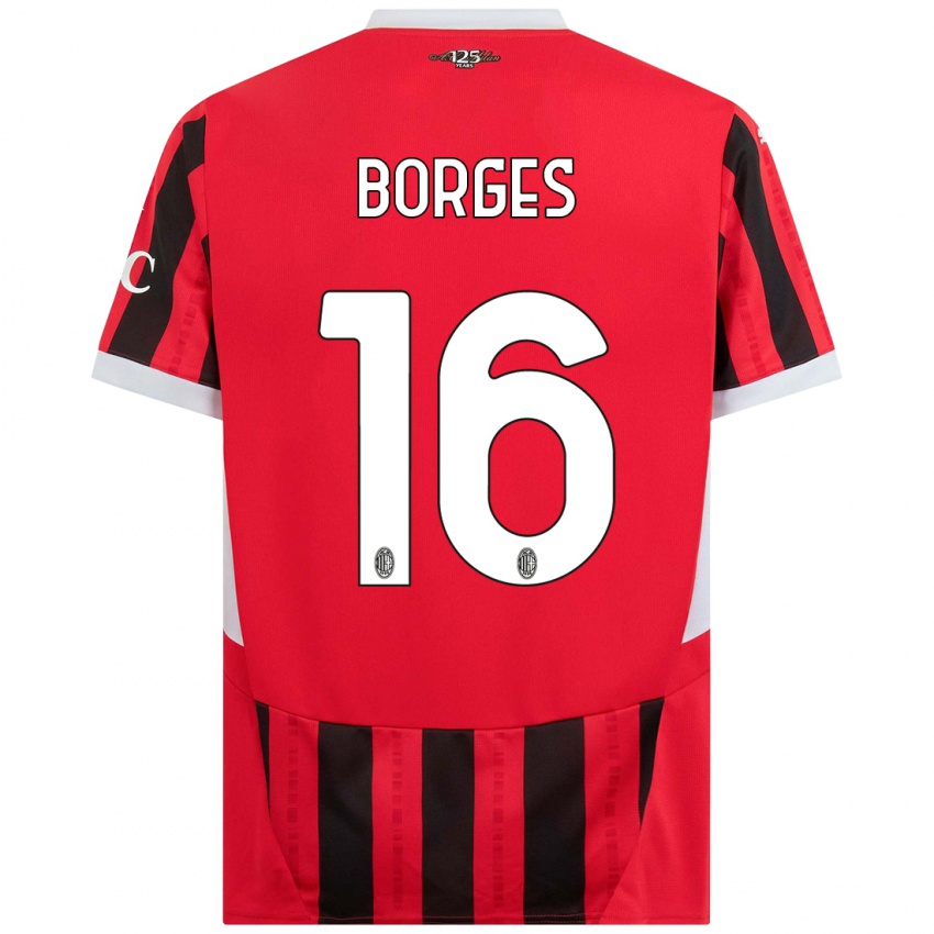 Kinderen Lenny Borges #16 Rood Zwart Thuisshirt Thuistenue 2024/25 T-Shirt België