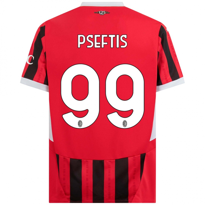 Kinderen Fotios Pseftis #99 Rood Zwart Thuisshirt Thuistenue 2024/25 T-Shirt België