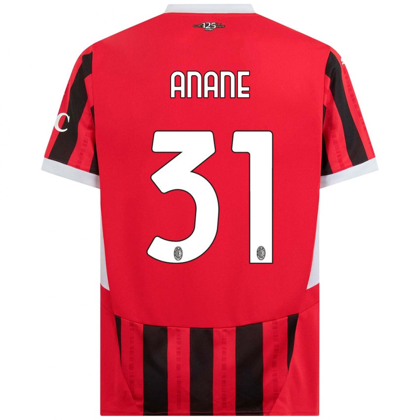 Kinderen Emmanuel Anane #31 Rood Zwart Thuisshirt Thuistenue 2024/25 T-Shirt België